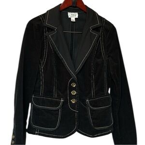 LOFT Black Blazer Corduroy Tailored Jacket size 8